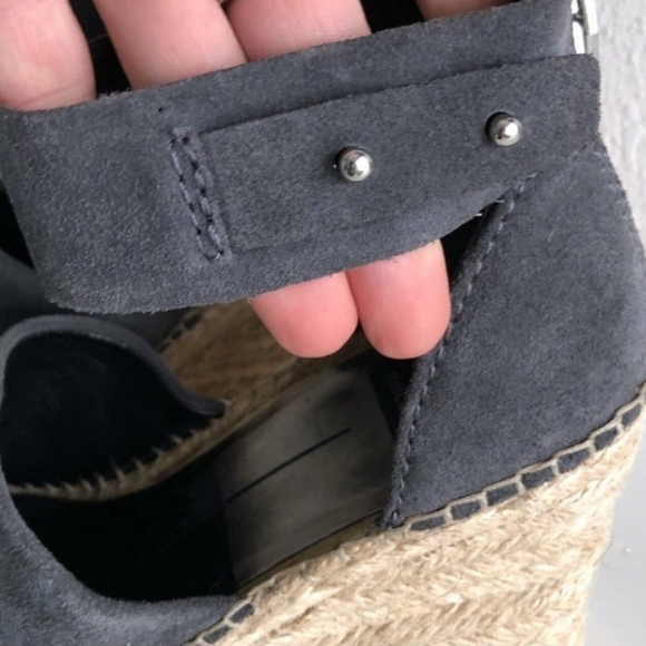 Dolce Vita Straw Espadrille Wedge Sandals - Anthracite Gray 7.5 - Picture 7 of 9